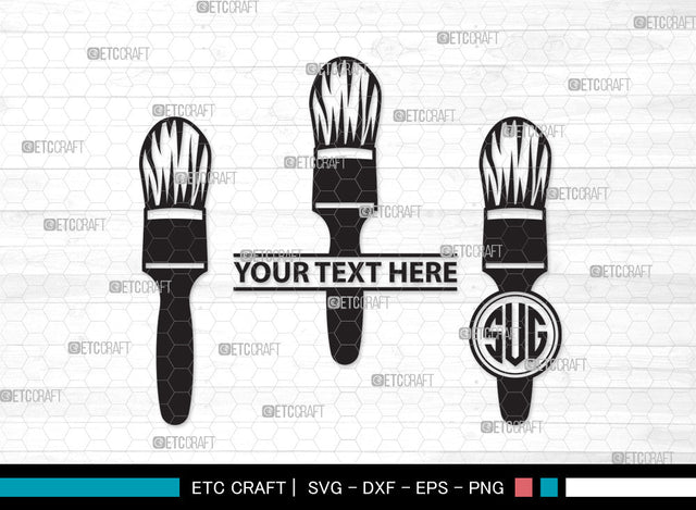 Paint Brush Monogram SVG, Paint Roller Svg, Brushes Svg, Painting Brushes Svg, Paint Brush Icon Svg, Paint Brush Monogram SVG ETC Craft 