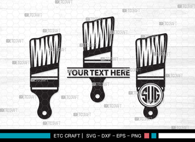 Paint Brush Monogram SVG, Paint Roller Svg, Brushes Svg, Painting Brushes Svg, Paint Brush Icon Svg, Paint Brush Monogram SVG ETC Craft 
