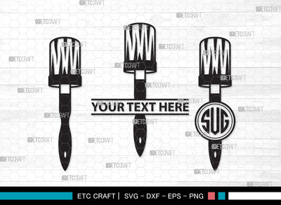 Paint Brush Monogram SVG, Paint Roller Svg, Brushes Svg, Painting Brushes Svg, Paint Brush Icon Svg, Paint Brush Monogram SVG ETC Craft 