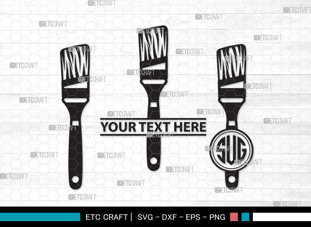 Paint Brush Monogram SVG, Paint Roller Svg, Brushes Svg, Painting Brushes Svg, Paint Brush Icon Svg, Paint Brush Monogram SVG ETC Craft 
