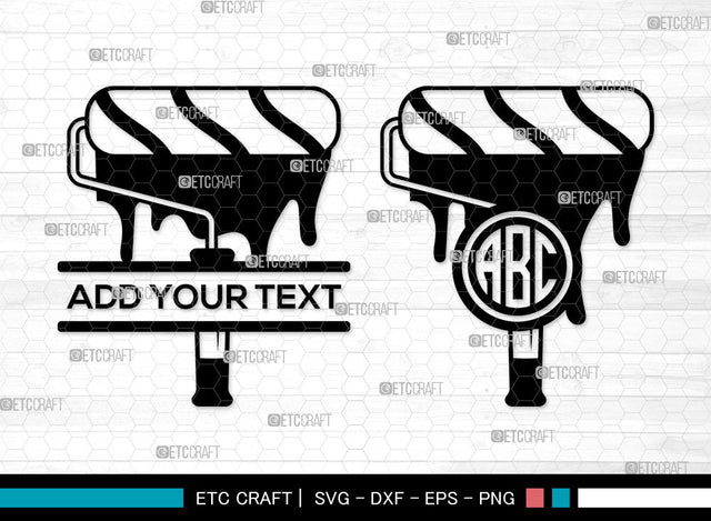 Paint Brush monogram SVG, Split Monogram SVG, Paint Roller Svg, Brushes Svg, Painting Brushes Svg, Paint Brush Icon Svg, Paint Brush SVG ETC Craft 
