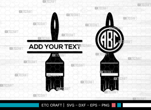 Paint Brush monogram SVG, Split Monogram SVG, Paint Roller Svg, Brushes Svg, Painting Brushes Svg, Paint Brush Icon Svg, Paint Brush SVG ETC Craft 