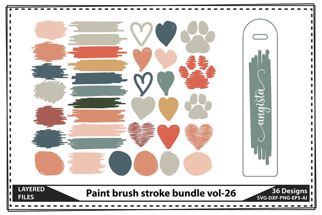 Paint brush stroke bundle vol-26 SVG shah alam 