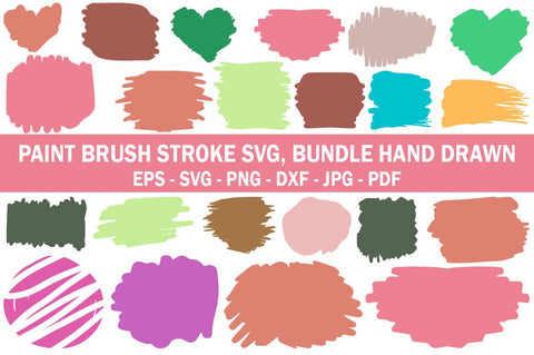 Paint Brush Stroke SVG Bundle Hand Drawn SVG FiveStarCrafting 