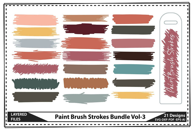 Paint Brush Strokes Bundle Vol-3 SVG shah alam 