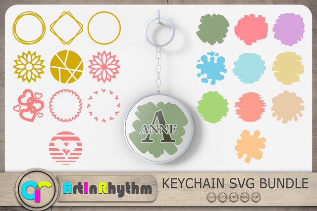 Paint Brush Strokes Svg, Keyring Patterns Svg, Circle Patterns Svg, Keychain Svg, Brush Strokes Svg, Watercolor Svg, Round Patterns Svg SVG Artinrhythm shop 