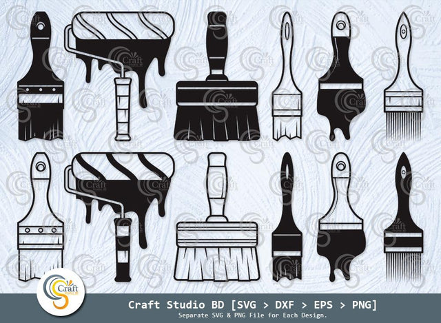 paint brush svg, paint brush, paint roller, painting brushes, paint brush icon, brushes svg, paint brush bundle, outline, silhouette, cricut svg, svg cut file, cutting file, svg for cricut, SVG ETC Craft 