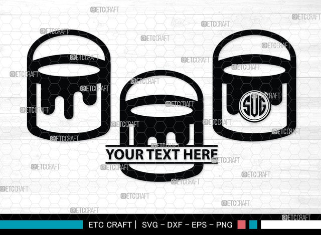 Paint Bucket Monogram, Paint Bucket Silhouette, Painter Svg, Painting Svg, Construction Svg, Paint Can Svg, SB00081 SVG ETC Craft 