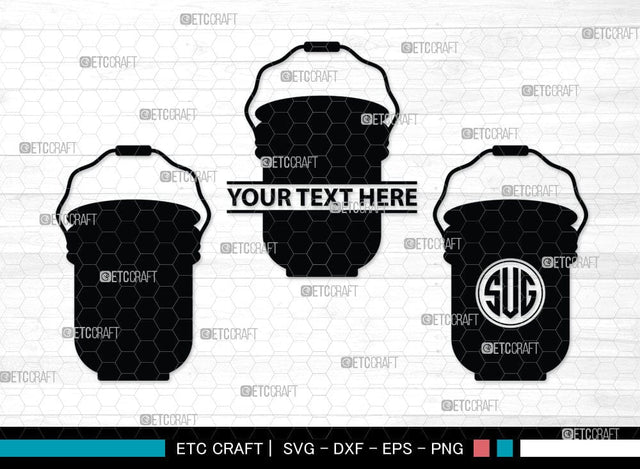 Paint Bucket Monogram, Paint Bucket Silhouette, Painter Svg, Painting Svg, Construction Svg, Paint Can Svg, SB00081 SVG ETC Craft 