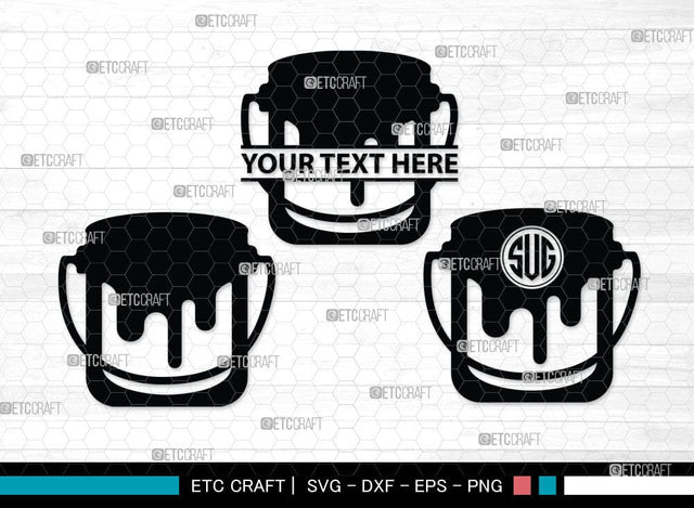Paint Bucket Monogram, Paint Bucket Silhouette, Painter Svg, Painting Svg, Construction Svg, Paint Can Svg, SB00081 SVG ETC Craft 