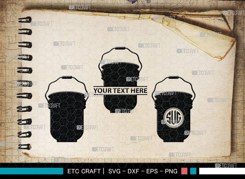 Paint Bucket Monogram, Paint Bucket Silhouette, Painter Svg, Painting Svg, Construction Svg, Paint Can Svg, SB00081 SVG ETC Craft 