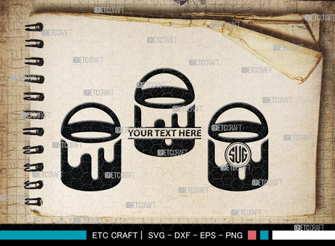 Paint Bucket Monogram, Paint Bucket Silhouette, Painter Svg, Painting Svg, Construction Svg, Paint Can Svg, SB00081 SVG ETC Craft 