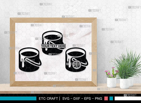 Paint Bucket Monogram, Paint Bucket Silhouette, Painter Svg, Painting Svg, Construction Svg, Paint Can Svg, SB00081 SVG ETC Craft 