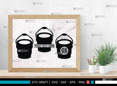 Paint Bucket Monogram, Paint Bucket Silhouette, Painter Svg, Painting Svg, Construction Svg, Paint Can Svg, SB00081 SVG ETC Craft 