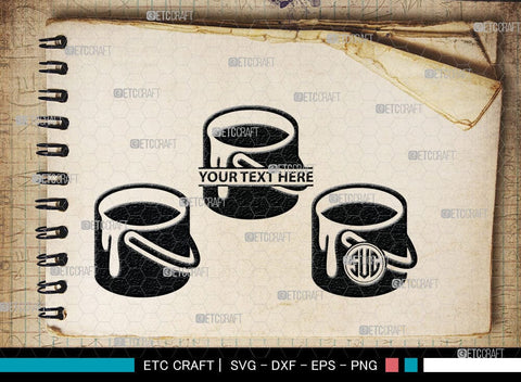 Paint Bucket Monogram, Paint Bucket Silhouette, Painter Svg, Painting Svg, Construction Svg, Paint Can Svg, SB00081 SVG ETC Craft 