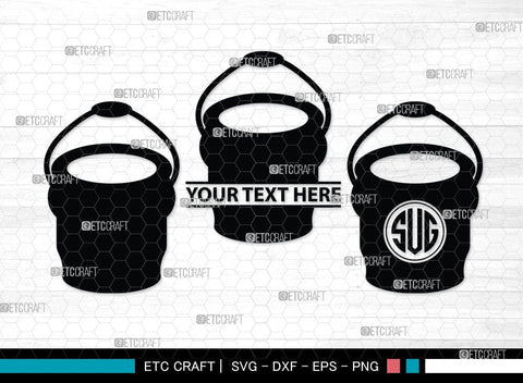 Paint Bucket Monogram, Paint Bucket Silhouette, Painter Svg, Painting Svg, Construction Svg, Paint Can Svg, SB00081 SVG ETC Craft 