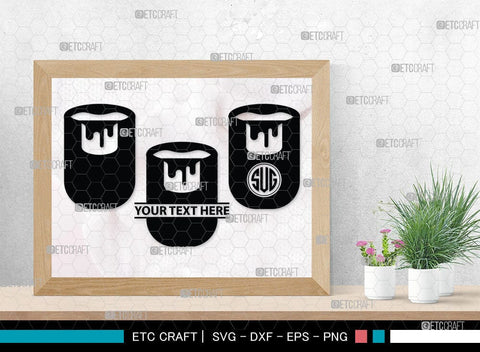 Paint Bucket Monogram, Paint Bucket Silhouette, Painter Svg, Painting Svg, Construction Svg, Paint Can Svg, SB00081 SVG ETC Craft 