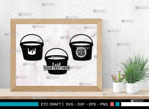 Paint Bucket Monogram, Paint Bucket Silhouette, Painter Svg, Painting Svg, Construction Svg, Paint Can Svg, SB00081 SVG ETC Craft 