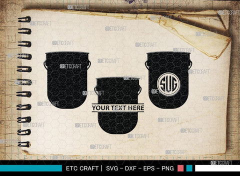 Paint Bucket Monogram, Paint Bucket Silhouette, Painter Svg, Painting Svg, Construction Svg, Paint Can Svg, SB00081 SVG ETC Craft 