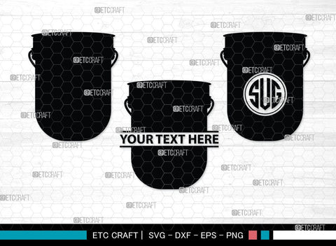Paint Bucket Monogram, Paint Bucket Silhouette, Painter Svg, Painting Svg, Construction Svg, Paint Can Svg, SB00081 SVG ETC Craft 