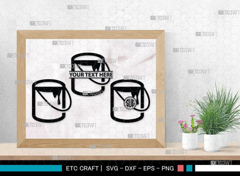 Paint Bucket Monogram, Paint Bucket Silhouette, Painter Svg, Painting Svg, Construction Svg, Paint Can Svg, SB00081 SVG ETC Craft 