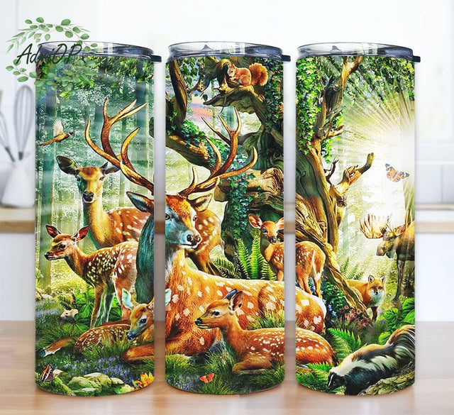Paint Deer 20oz Skinny Tumbler Png, Deer Tumbler, Forest Deer Tumbler, Forest Animal Tumbler, Coffee Tumbler, Deer Hunting Tumbler, Digital Download Sublimation Sublimation AdriOP 