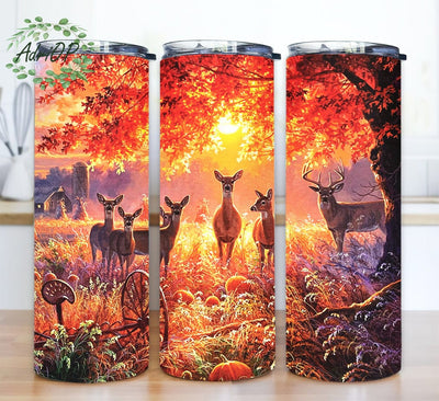Paint Deer 20oz Skinny Tumbler Png, Forest Deer Tumbler, Forest Animal, Forest Deer Animal Tumbler, Coffee Tumbler, Digital Download Sublimation AdriOP 