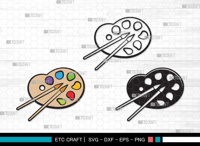 Paint Palette Clipart SVG, Paint Svg, Palette Svg, Paintbrush Svg, Brush Paint Svg, Drawing Svg, Painting Svg, Paint Palette Clipart SVG ETC Craft 