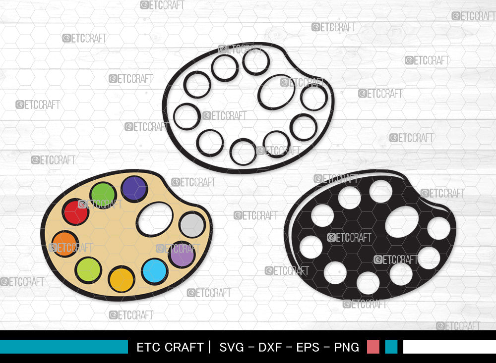 Paint Palette Clipart SVG, Paint Svg, Palette Svg, Paintbrush Svg ...