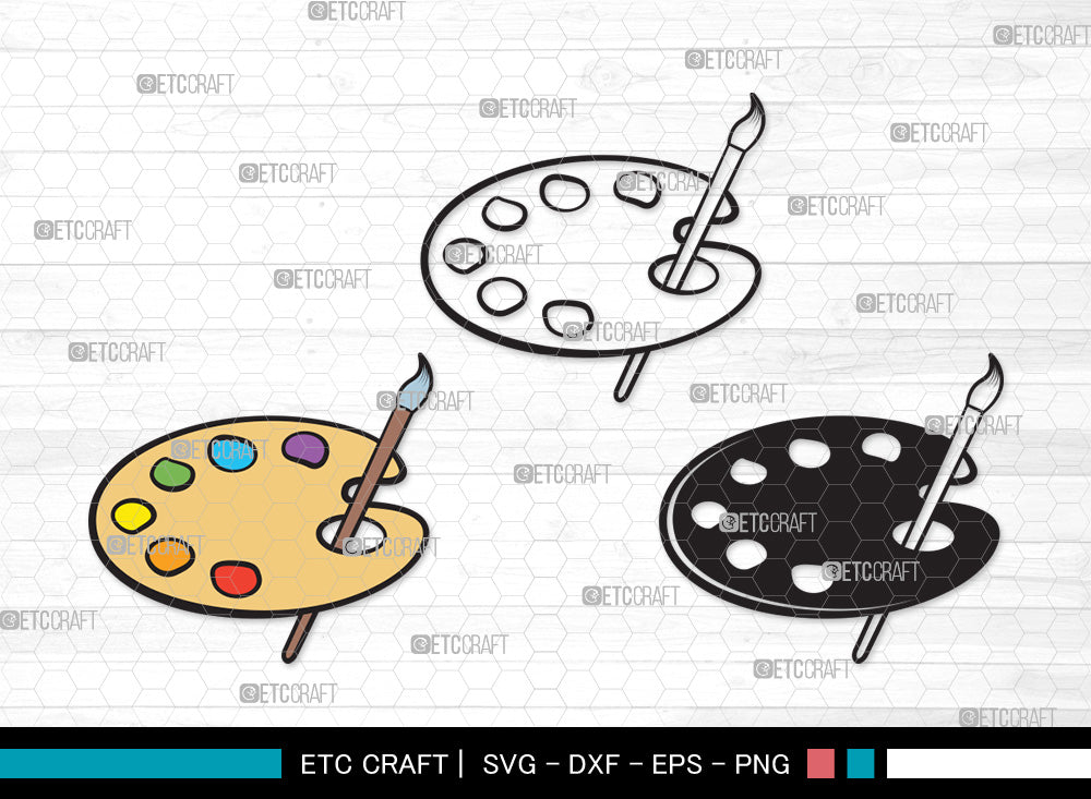 Paint Palette Clipart SVG, Paint Svg, Palette Svg, Paintbrush Svg ...