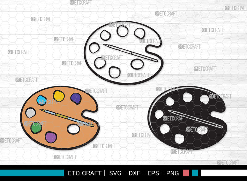 Paint Palette Clipart SVG, Paint Svg, Palette Svg, Paintbrush Svg ...