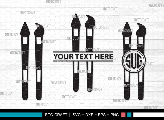 Paint Palette Monogram SVG, Paint Svg, Palette Svg, Paintbrush Svg, Brush Paint Svg, Drawing Svg, Painting Svg, Paint Palette Monogram SVG ETC Craft 