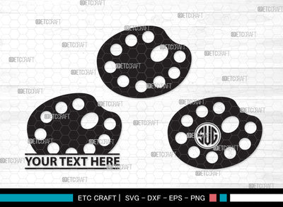 Paint Palette Monogram SVG, Paint Svg, Palette Svg, Paintbrush Svg, Brush Paint Svg, Drawing Svg, Painting Svg, Paint Palette Monogram SVG ETC Craft 