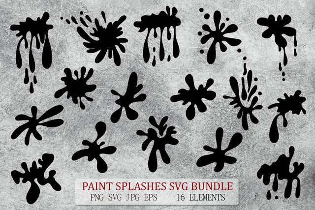 Paint Splashes SVG Bundle | Bloody Halloween Clipart SVG Pfiffen's World 