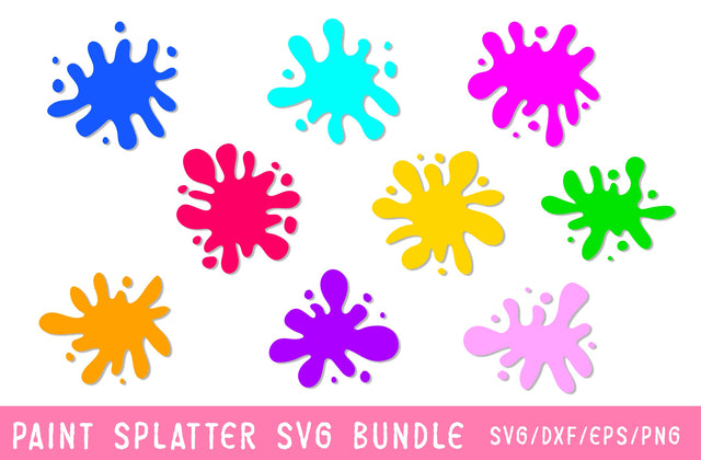 Paint Splatter SVG, Bundle, Paint Splats Svg, Paint Svg, Clipart, Vector, Ink splatter, Paint streak blob, Cut File for Cricut, Silhouette SVG MD mominul islam 