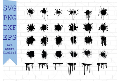 Paint Splatter SVG Bundle, Paint Splats Svg, Paint Svg, Paint Stroke Svg, Splash Svg, Drip Svg, Dripping Svg SVG Artstoredigital 