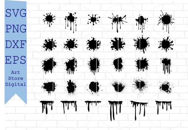 Paint Splatter SVG Bundle, Paint Splats Svg, Paint Svg, Paint Stroke Svg, Splash Svg, Drip Svg, Dripping Svg SVG Artstoredigital 