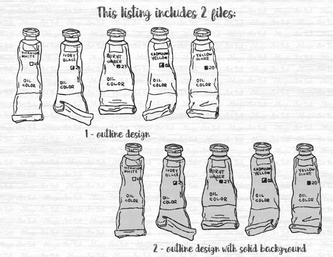 Paint tubes cut file SVG MagicArtLab 