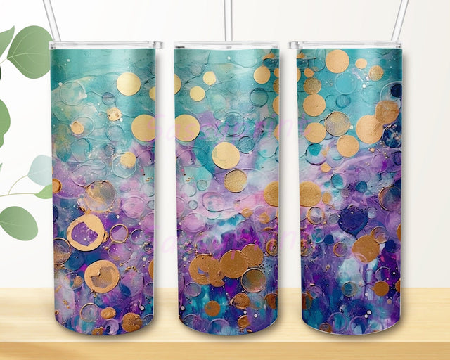 Painted Ocean 20oz Skinny Tumbler Png, Painted Ocean Waves Png, Ocean Waves Painted Abstract Png, Blue, Ocean, Gold Water, Waves, Sea, Tumbler Wrap Sublimation sassyprint 
