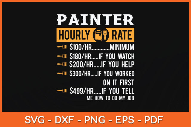 Painter Hourly Rate Funny Painter Fathers Day Svg Cutting File SVG artprintfile 