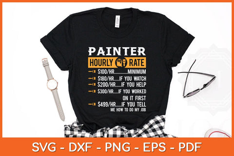 Painter Hourly Rate Funny Painter Fathers Day Svg Cutting File SVG artprintfile 