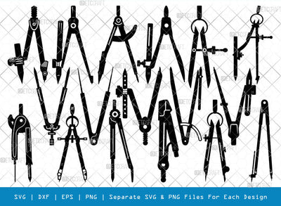 Pair Compasses SVG, Compasses Silhouette, Drawing Compass Svg, Architect Svg, Compasses Svg, Compass with Pencil Svg, School Svg, Compass Bundle SVG ETC Craft 