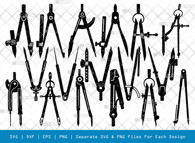 Pair Compasses SVG, Compasses Silhouette, Drawing Compass Svg, Architect Svg, Compasses Svg, Compass with Pencil Svg, School Svg, Compass Bundle SVG ETC Craft 