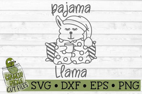 Pajama Llama V2 SVG Cut File SVG Crunchy Pickle 