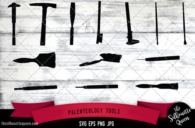Paleontology Tools Silhouette Vector SVG SVG Loveleen Kaur 