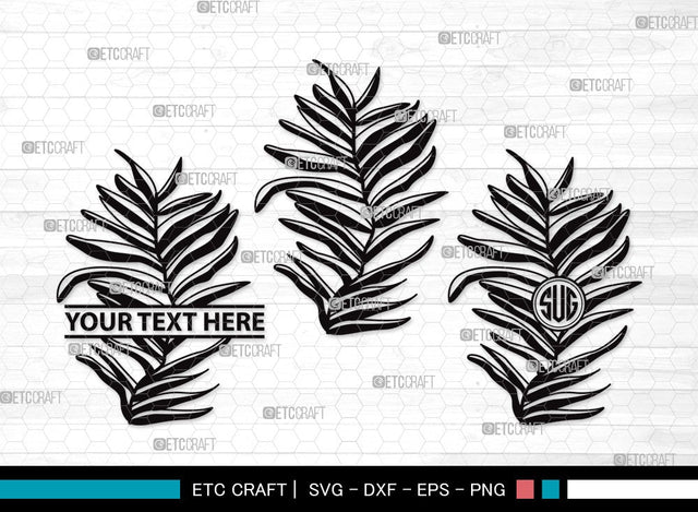 Palm Leaves Monogram SVG | Palm Leaf Svg | Tropical Leaves SVG | Monstera Leaf Svg | Plants Svg | Palm Leaves Clipart SVG ETC Craft 