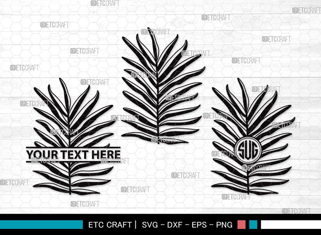 Palm Leaves Monogram SVG | Palm Leaf Svg | Tropical Leaves SVG | Monstera Leaf Svg | Plants Svg | Palm Leaves Clipart SVG ETC Craft 