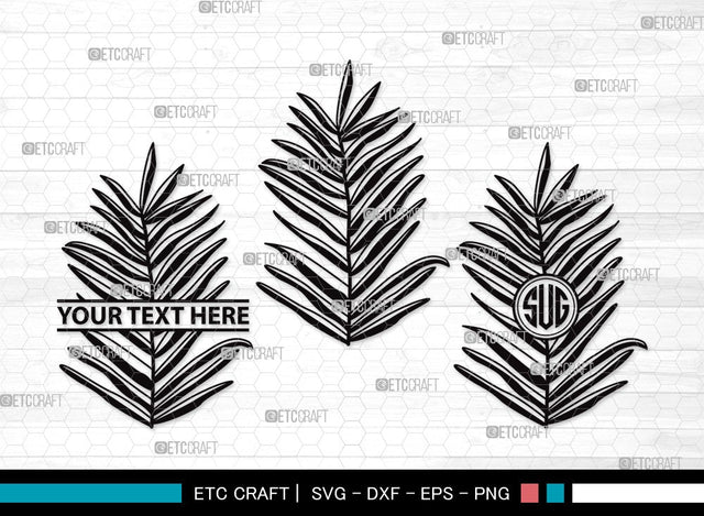 Palm Leaves Monogram SVG | Palm Leaf Svg | Tropical Leaves SVG | Monstera Leaf Svg | Plants Svg | Palm Leaves Clipart SVG ETC Craft 
