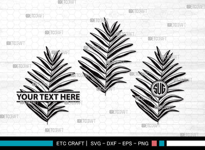Palm Leaves Monogram SVG | Palm Leaf Svg | Tropical Leaves SVG | Monstera Leaf Svg | Plants Svg | Palm Leaves Clipart SVG ETC Craft 