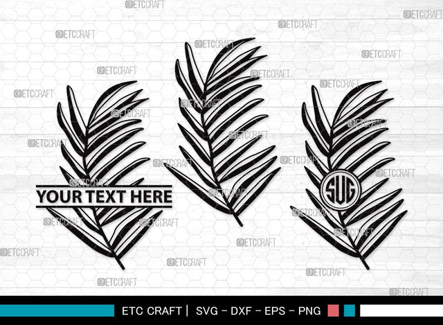 Palm Leaves Monogram SVG | Palm Leaf Svg | Tropical Leaves SVG | Monstera Leaf Svg | Plants Svg | Palm Leaves Clipart SVG ETC Craft 